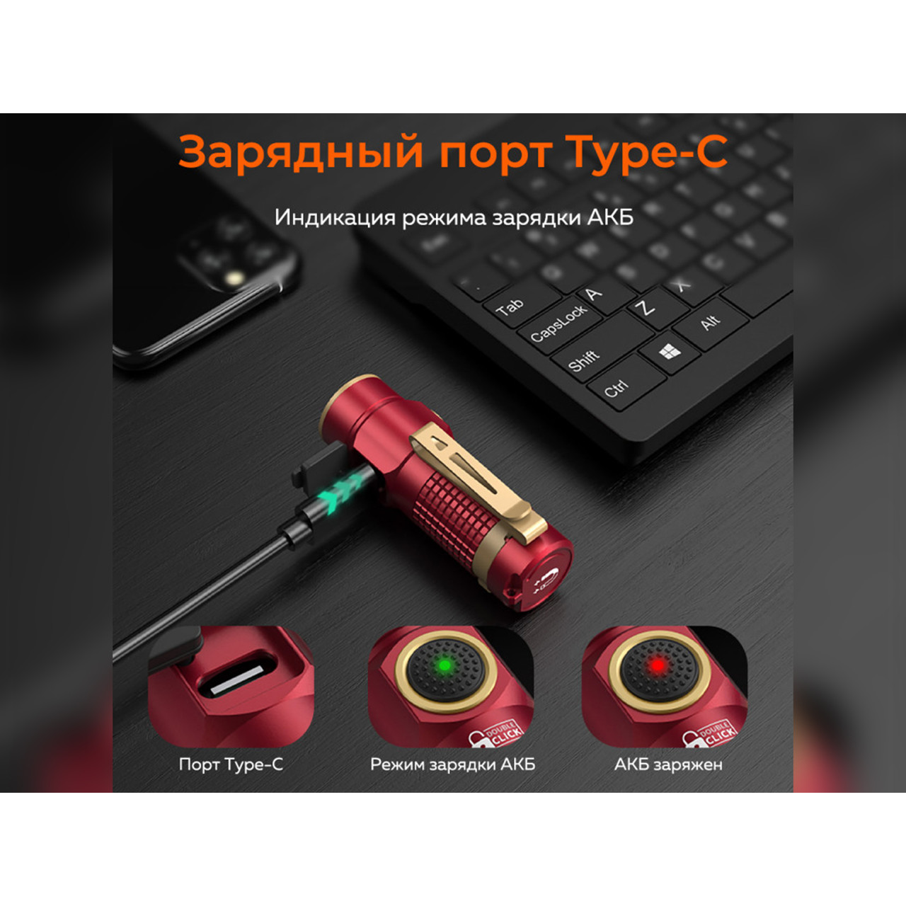 NICRON светодиодный тактический фонарик C1 Red 1200LM IPX8