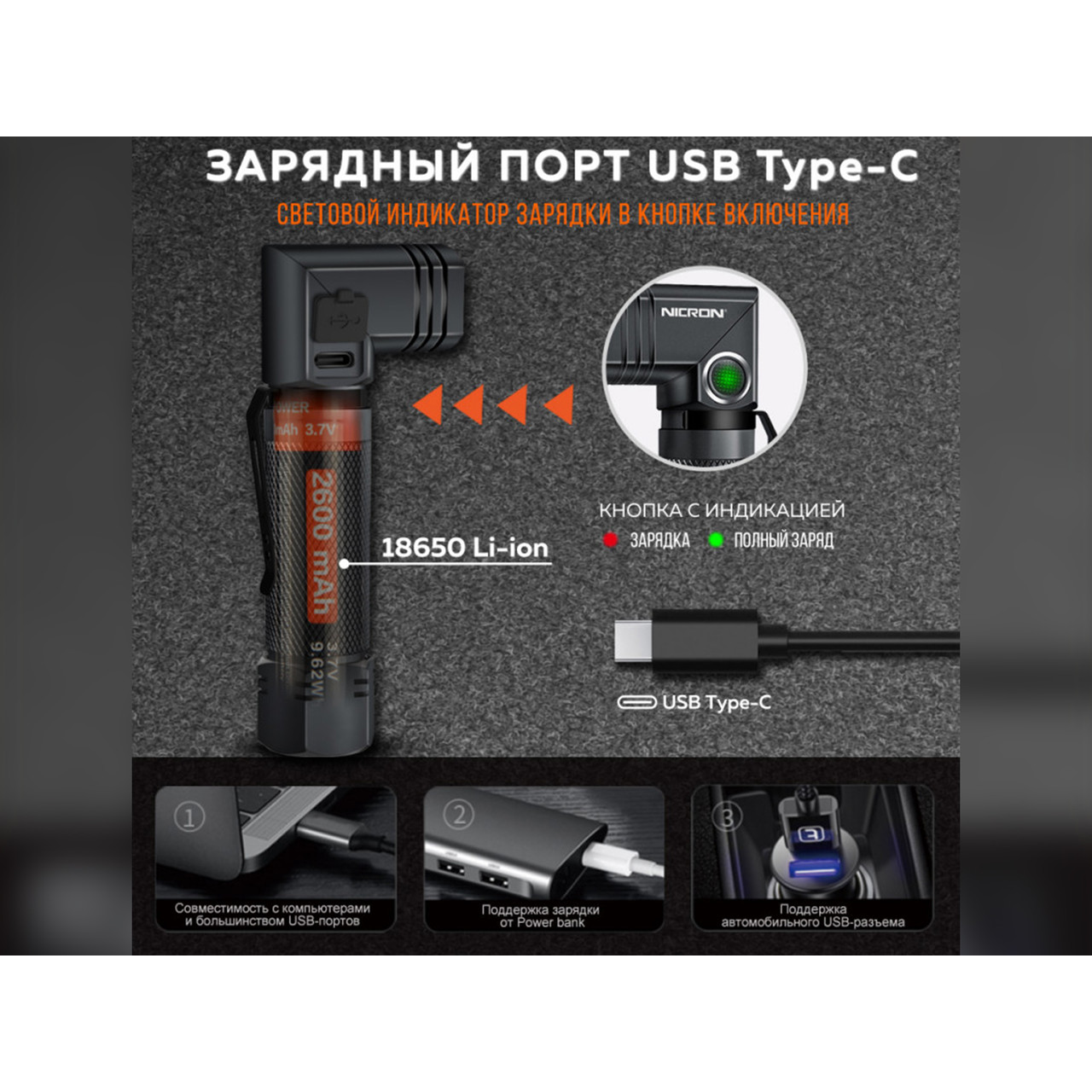 NICRON светодиодный поворотный фонарь с УФ B71UV 1000LM IP65