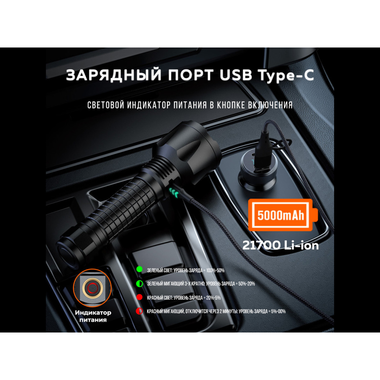 NICRON светодиодный тактический фонарь B66 4300LM IPX8