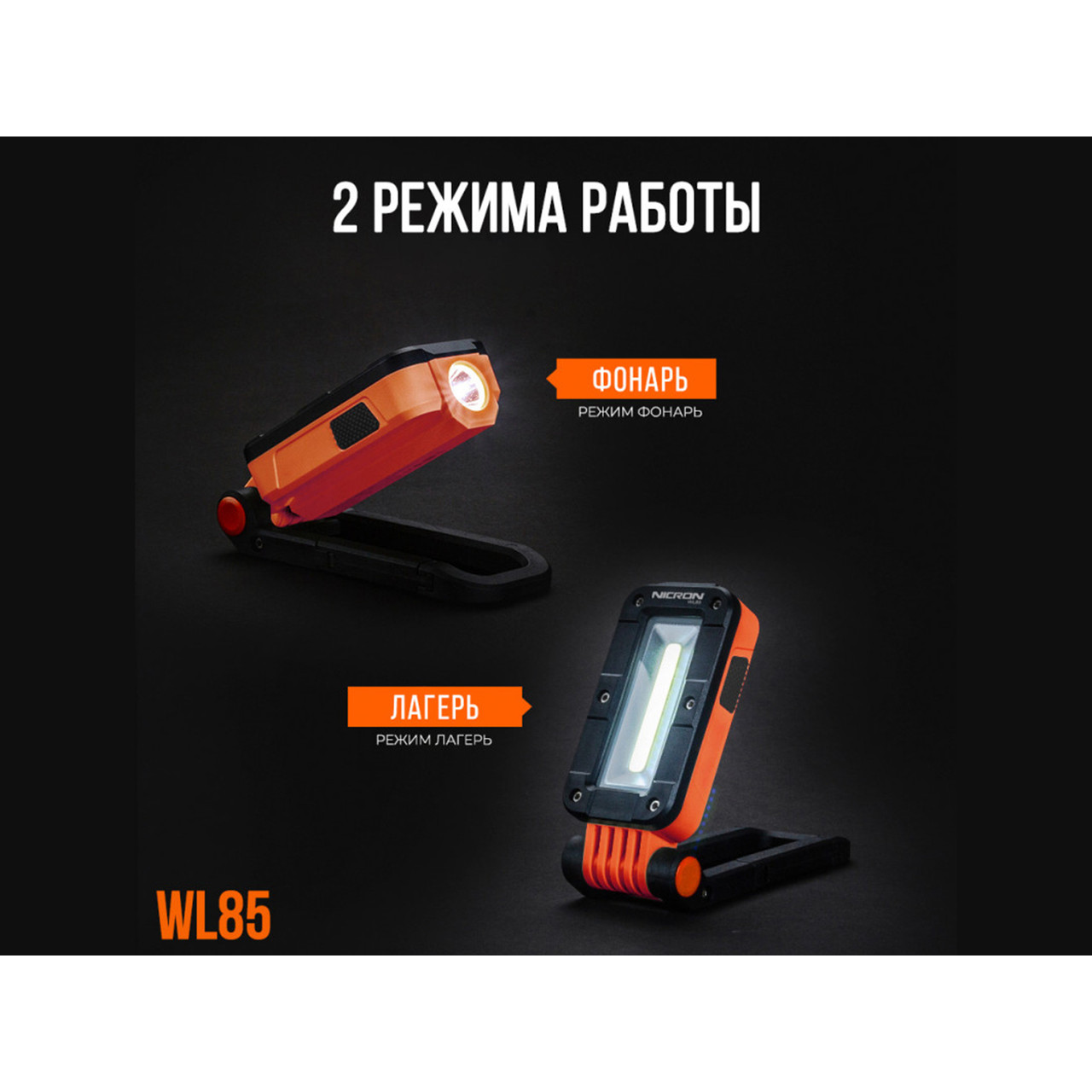 NICRON светодиодный кемпинговый фонарь WL85 450LM IPX5