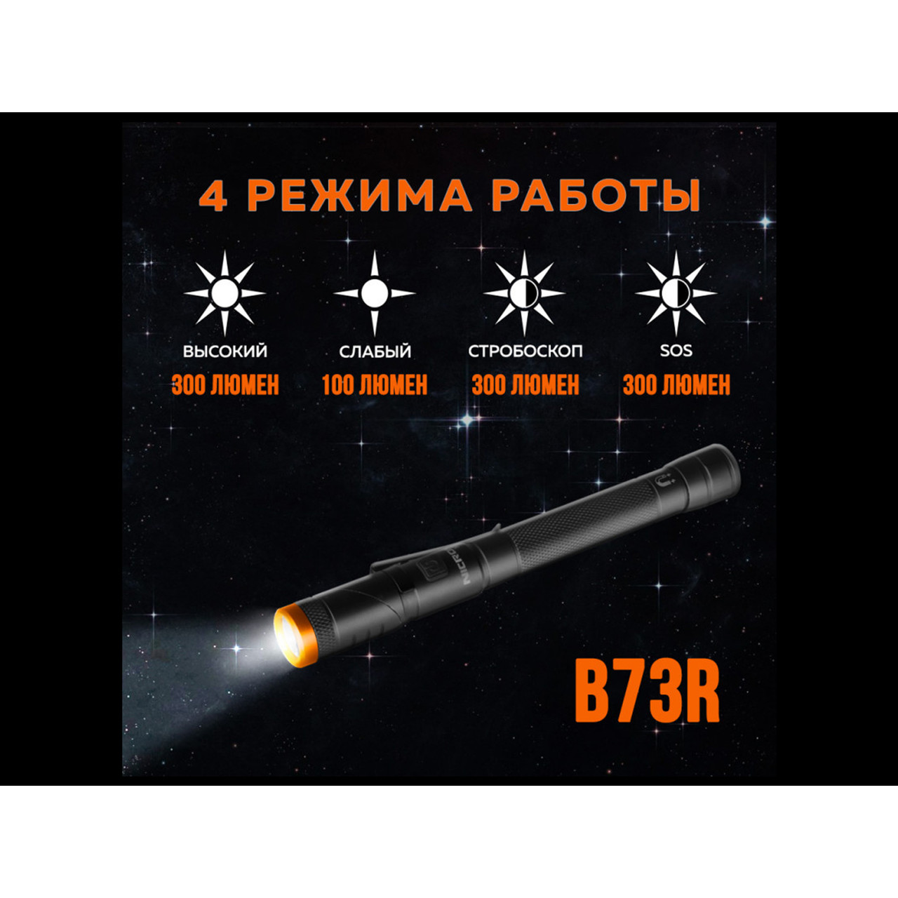 NICRON светодиодный поворотный фонарь B73R 300LM IPX4