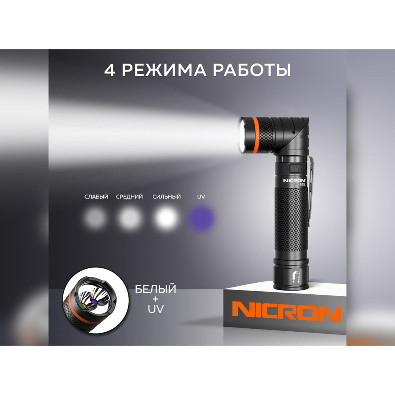 NICRON светодиодный поворотный фонарь B75 1000LM IP65
