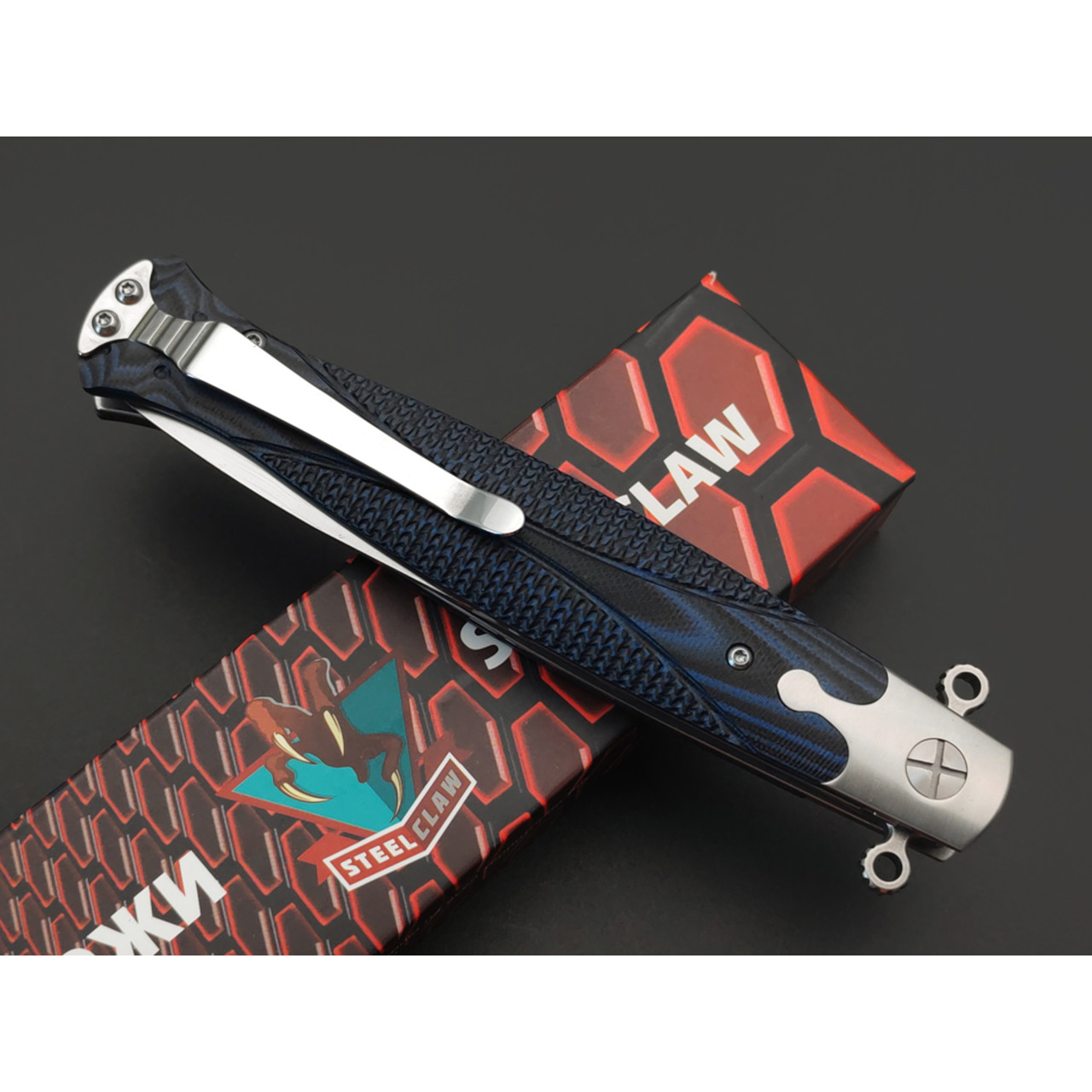 Steelclaw складной нож Командор-03 сталь D2 satin, рукоять G10 black & blue