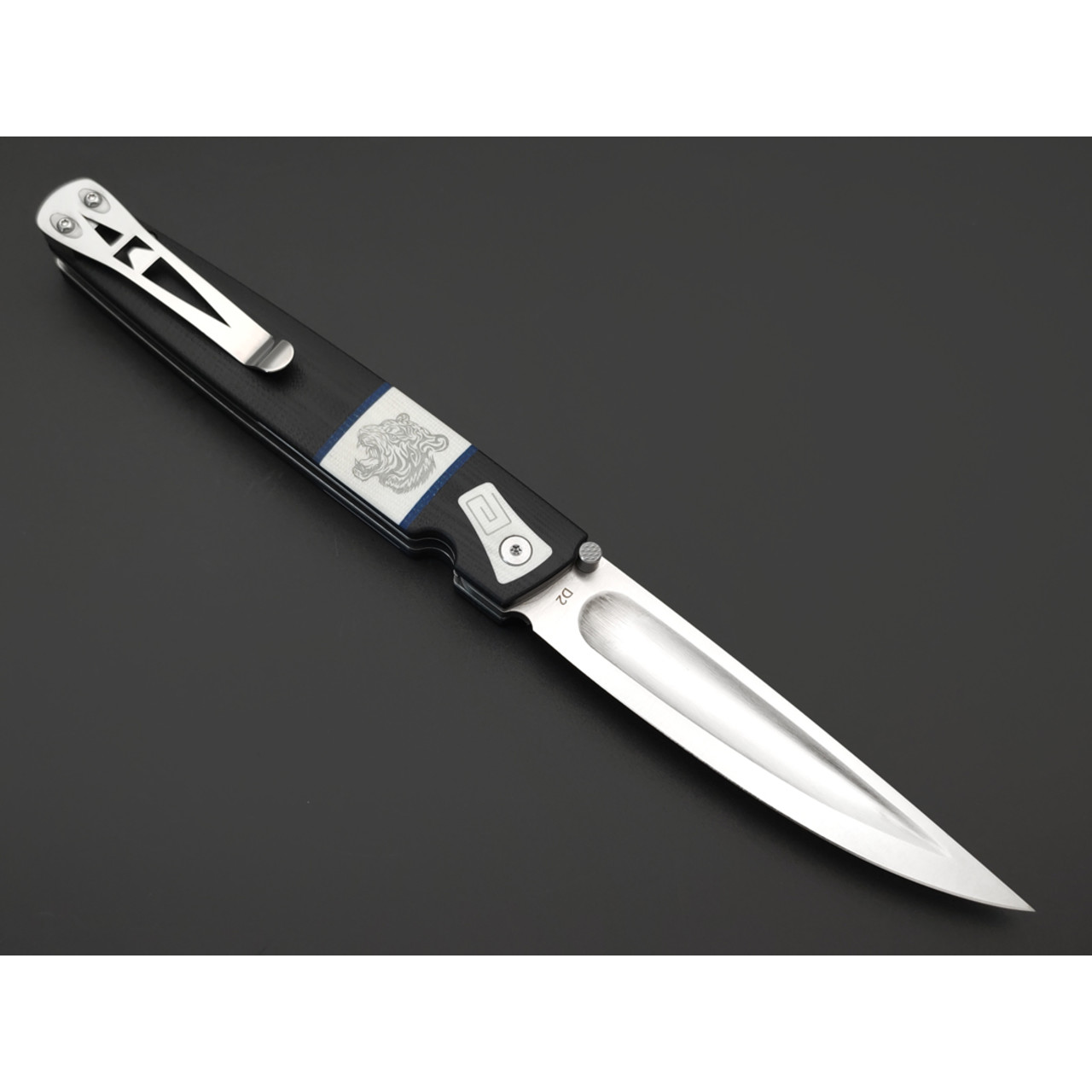 Steelclaw складной нож Саха Тигр сталь D2 satin, рукоять G10 black & white