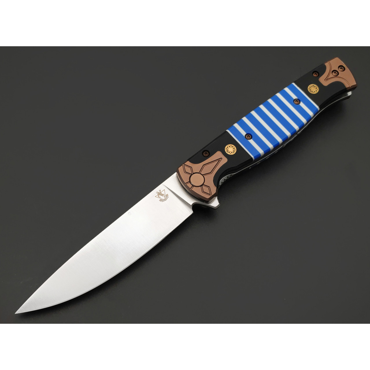 Steelclaw складной нож Хорс-03 сталь VG-10 satin, рукоять G10 white & blue