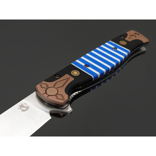 Steelclaw складной нож Хорс-03 сталь VG-10 satin, рукоять G10 white & blue