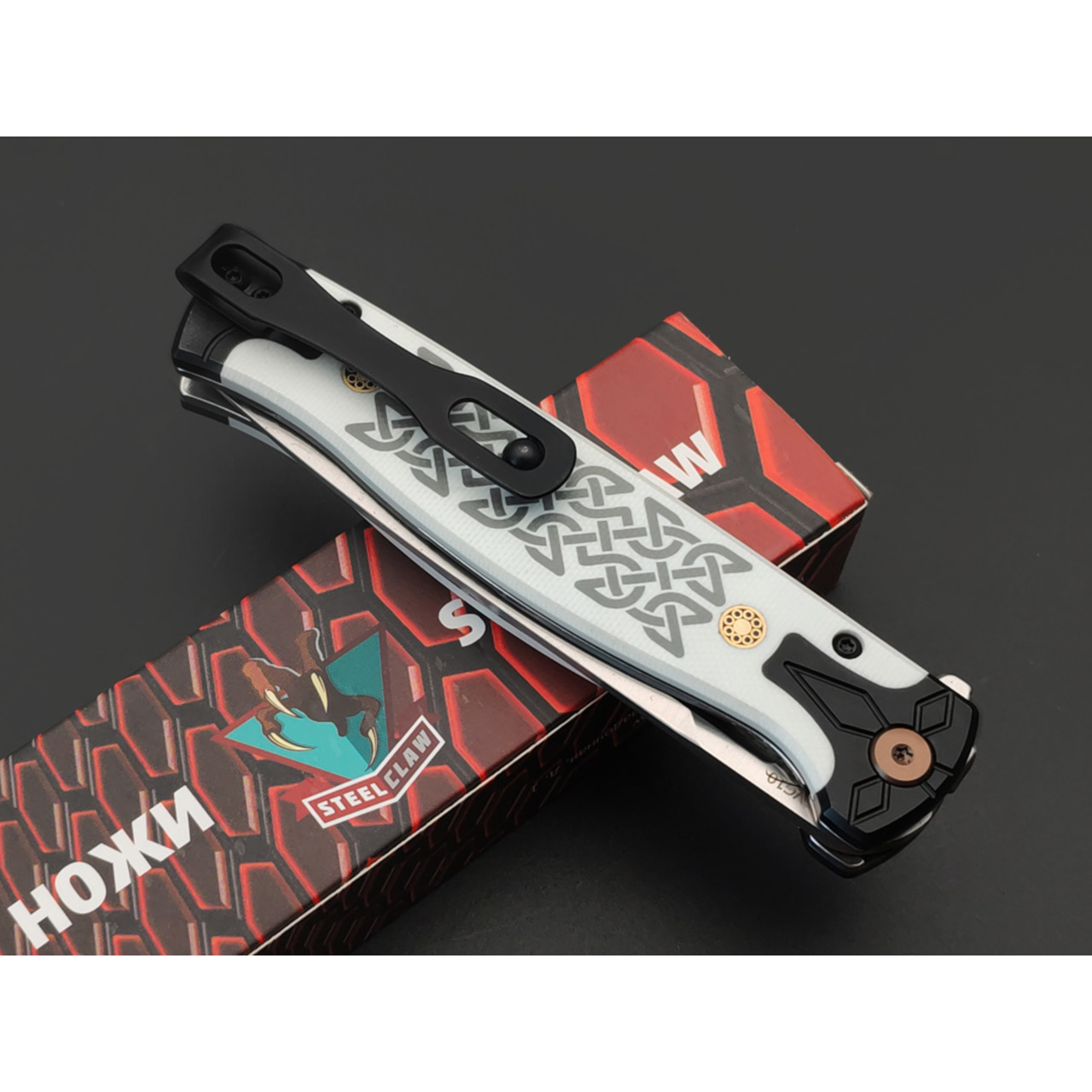 Steelclaw складной нож Хорс-01 сталь VG-10 satin, рукоять G10 white