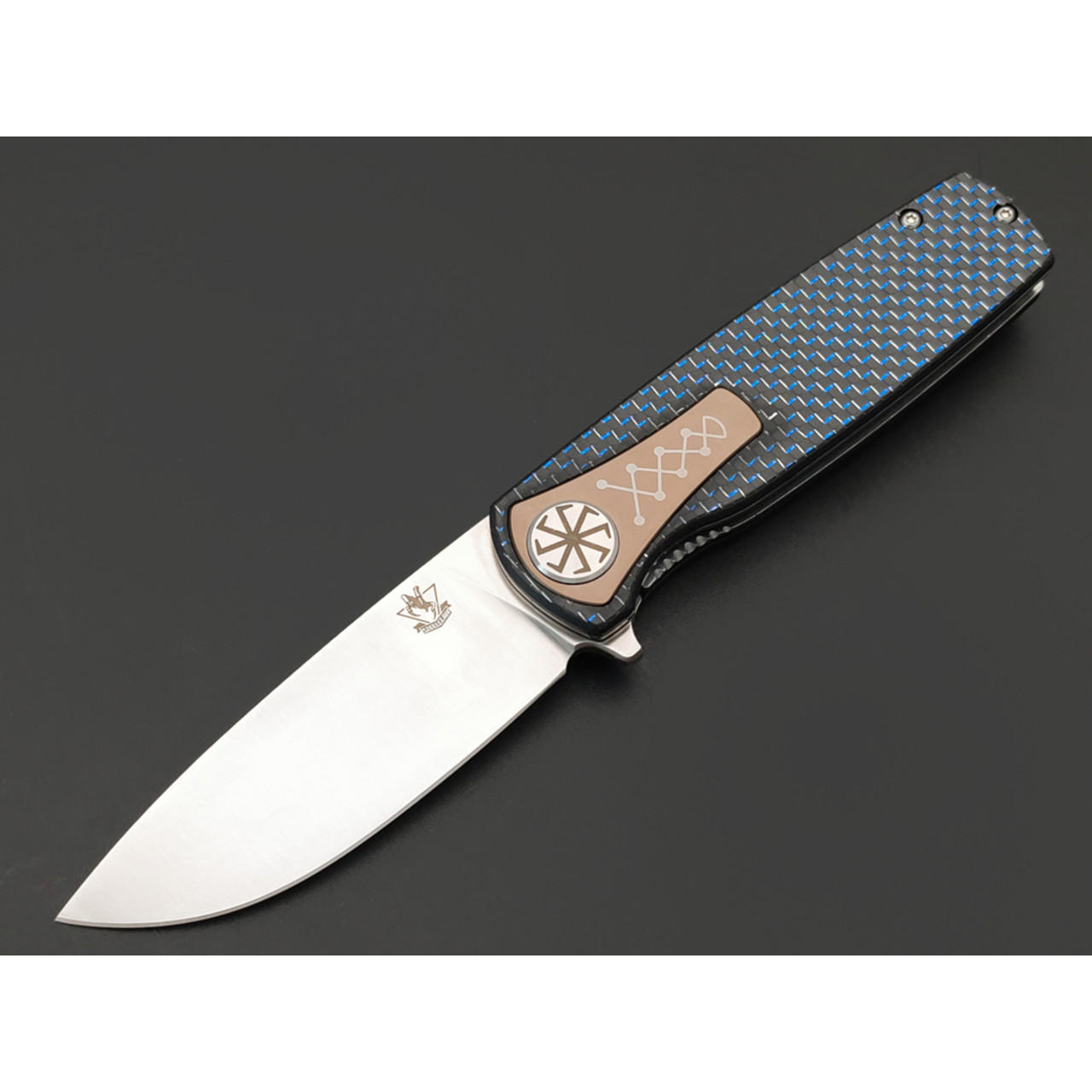 Steelclaw складной нож Идол-02 сталь D2 satin, рукоять Carbon fiber blue