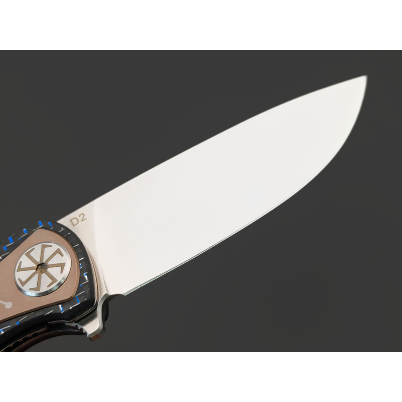 Steelclaw складной нож Идол-02 сталь D2 satin, рукоять Carbon fiber blue