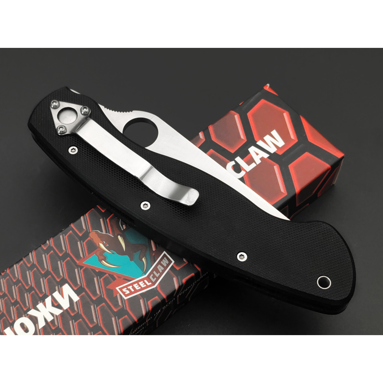 Steelclaw складной нож Боец-3 S-4 сталь D2 satin, рукоять G10 black