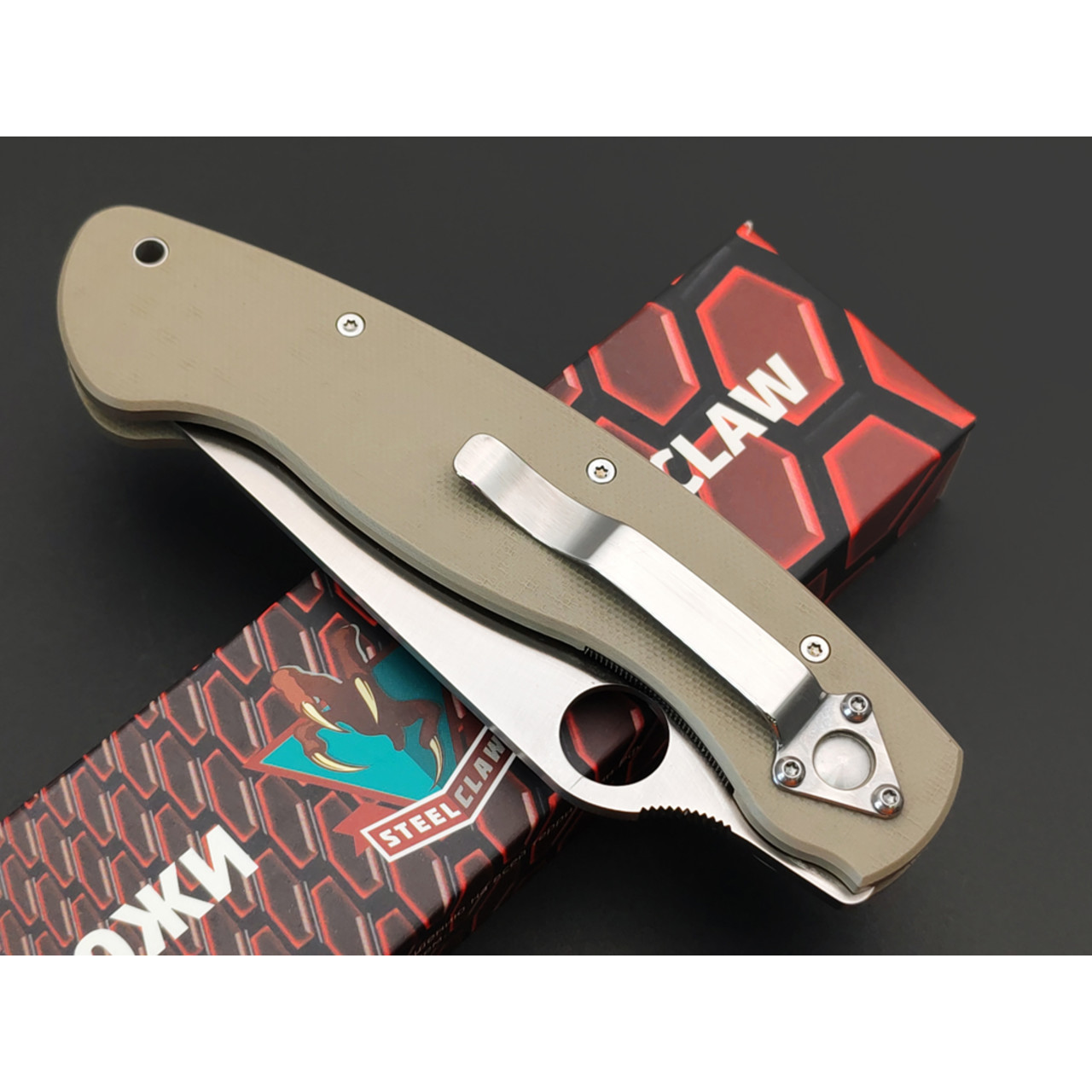 Steelclaw складной нож Боец-3 сталь D2 satin, рукоять G10 tan
