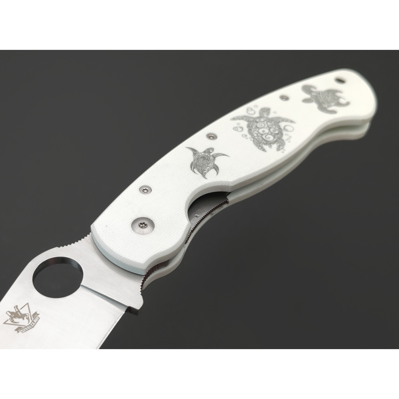 Steelclaw складной нож Боец-3 S-4V Черепахи сталь VG-10 satin, рукоять G10 white