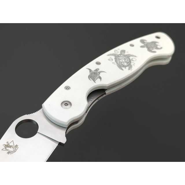 Steelclaw складной нож Боец-3 S-4V Черепахи сталь VG-10 satin, рукоять G10 white