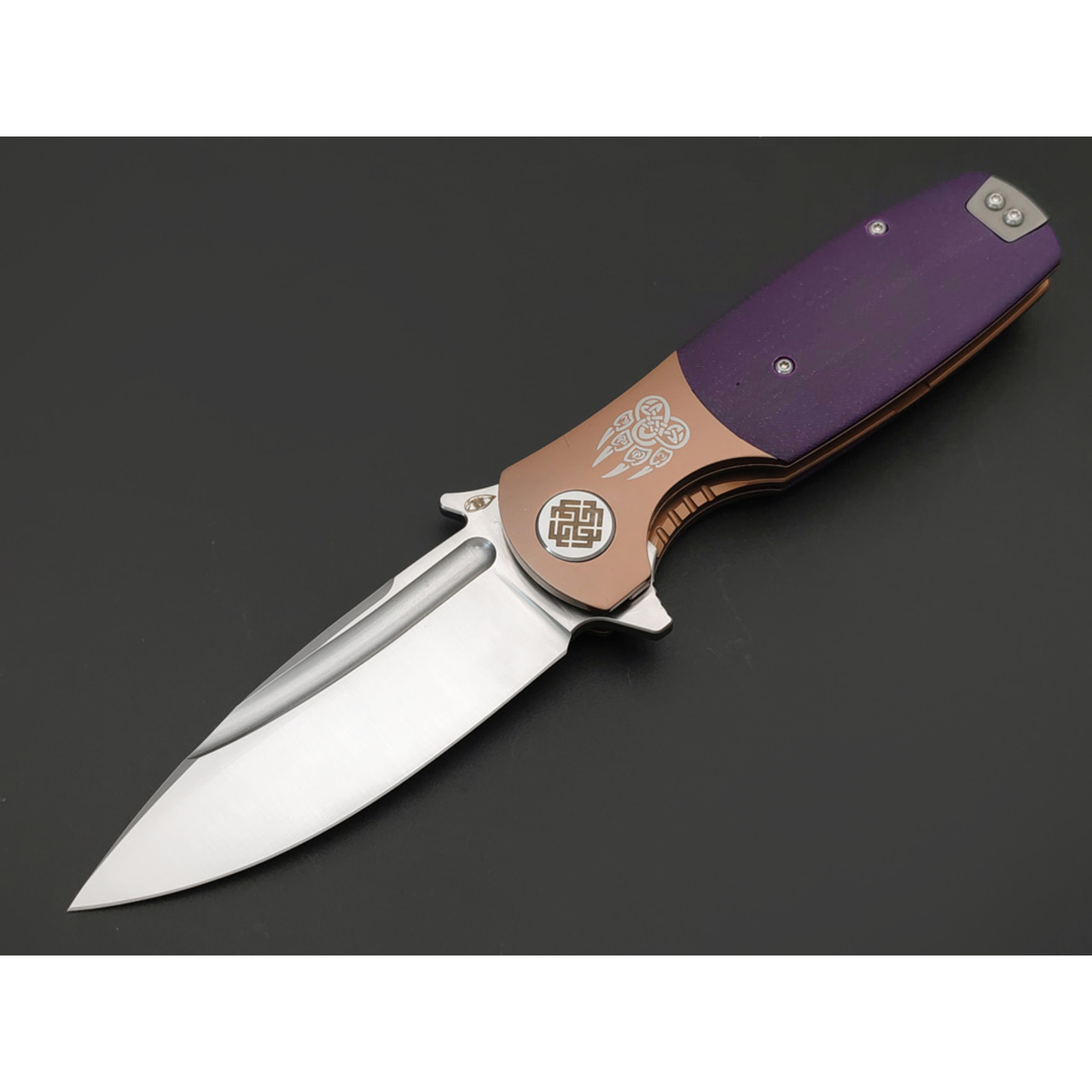 Reptilian складной нож Буян-04 сталь D2 satin, рукоять G10 purple