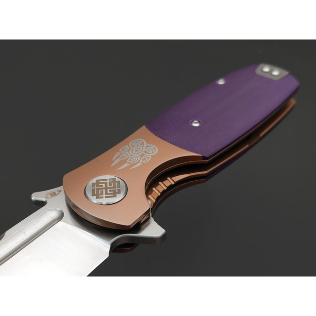 Reptilian складной нож Буян-04 сталь D2 satin, рукоять G10 purple
