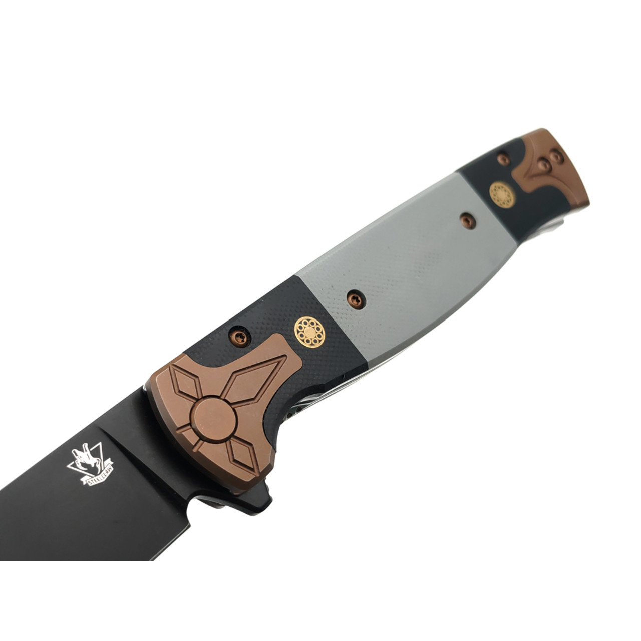 Steelclaw складной нож Хорс-03S сталь VG-10 black, рукоять G10 black & grey