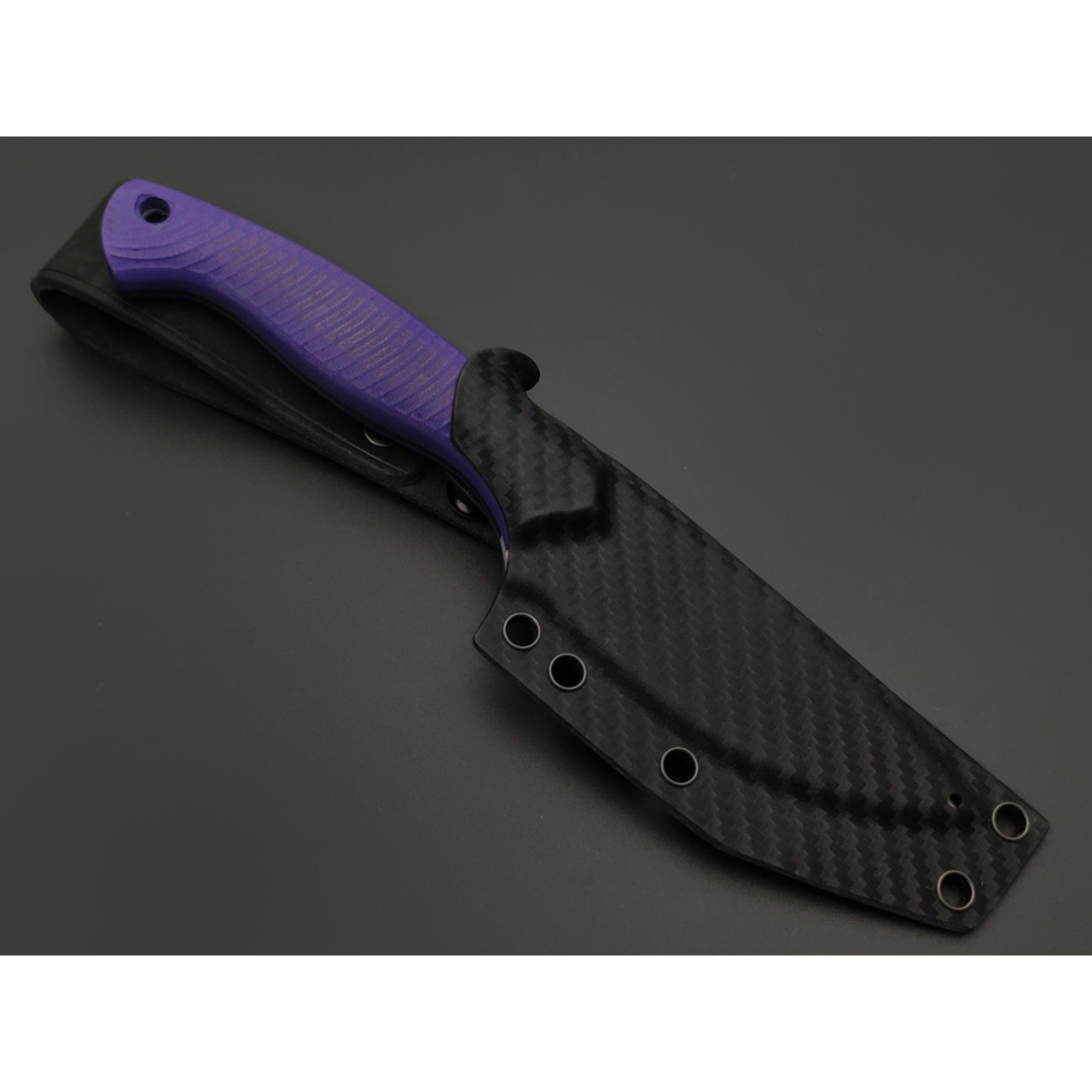7 ножей нож Пиранья гибрид сталь N690 satin, рукоять G10 purple & black