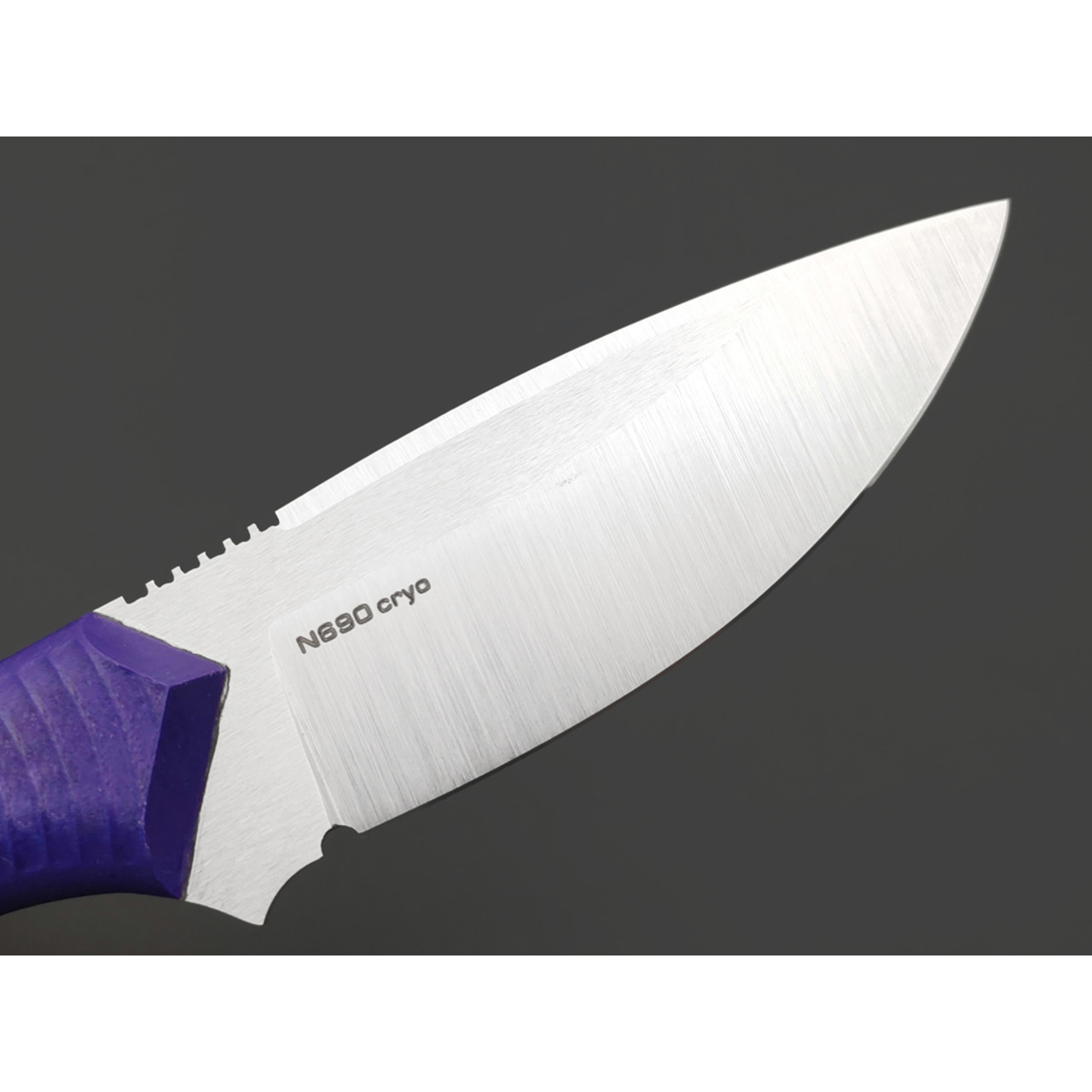 7 ножей нож Пиранья гибрид сталь N690 satin, рукоять G10 purple & black