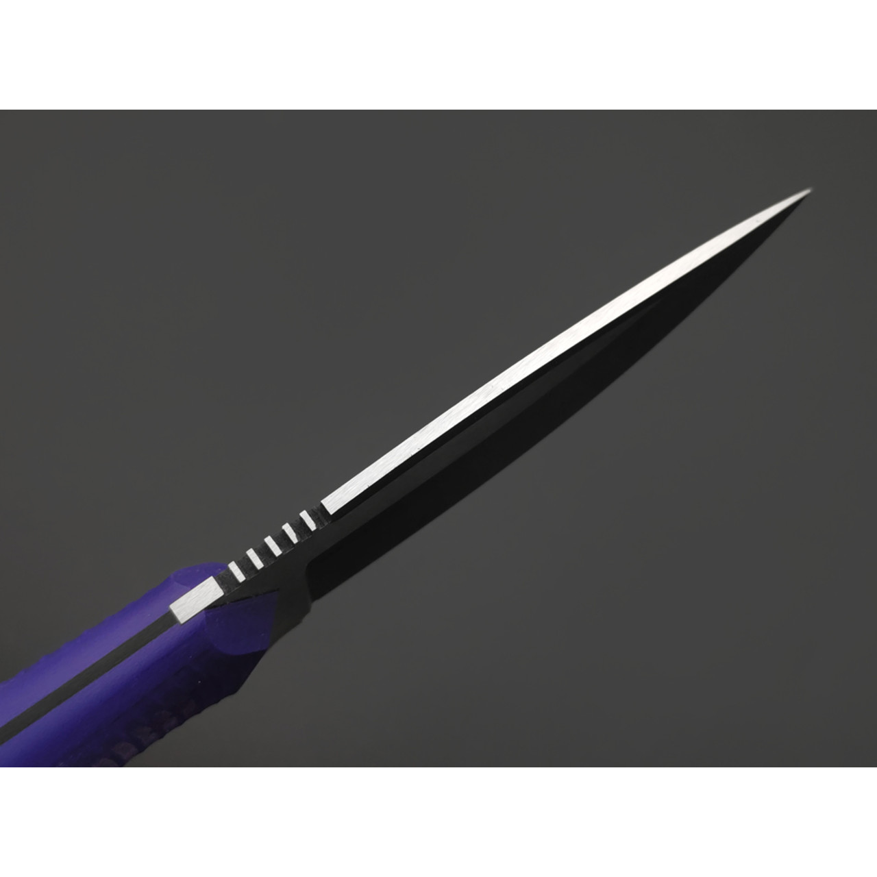 7 ножей нож Пиранья гибрид сталь N690 satin, рукоять G10 purple & black