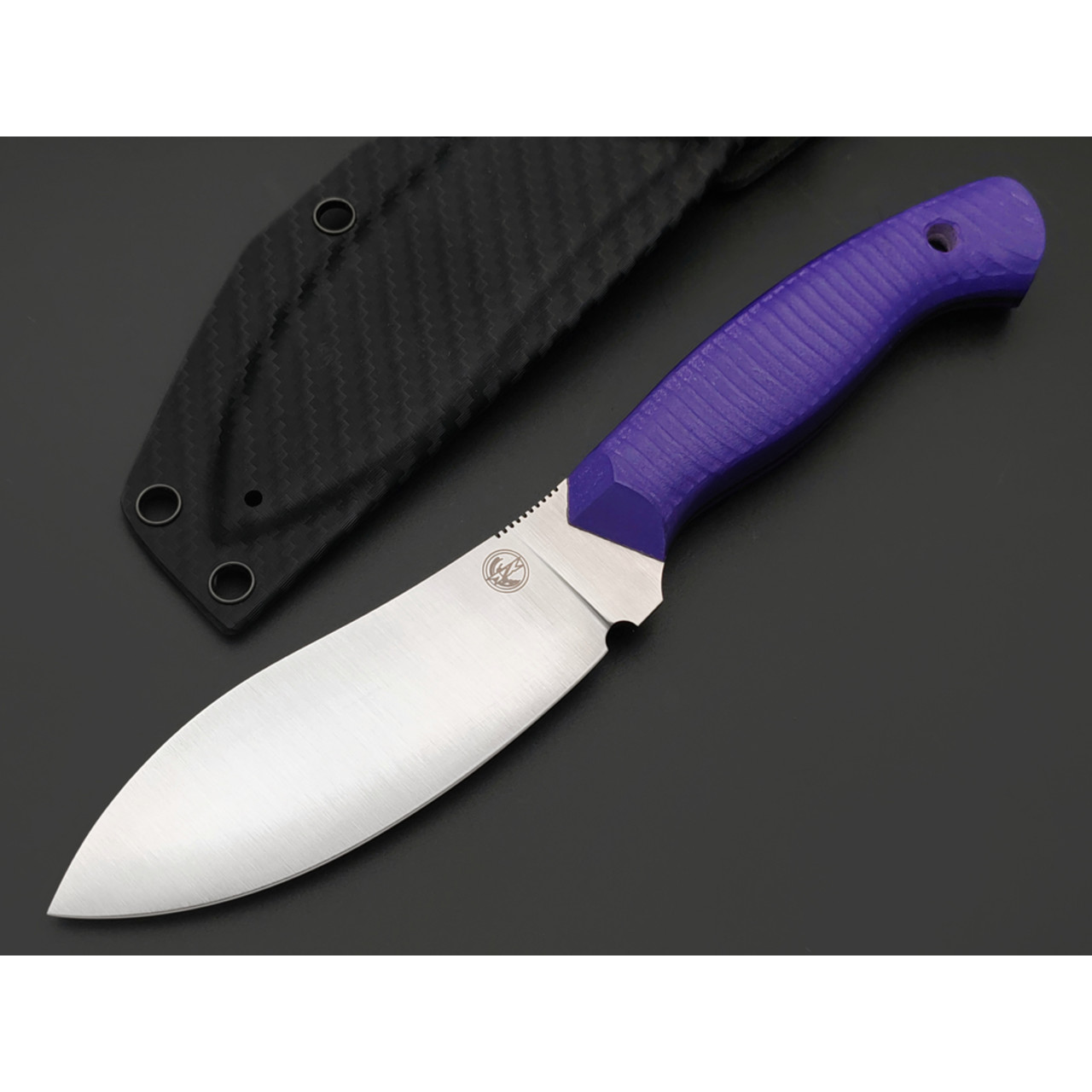 7 ножей нож Нессмук гибрид сталь VG-10 satin, спуски конвекс, рукоять G10 purple & black