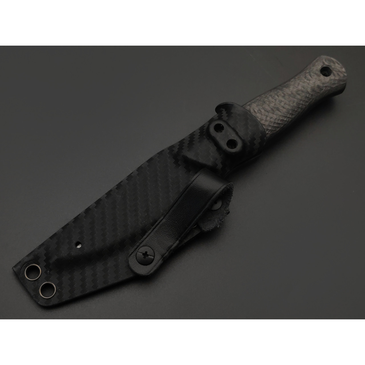 7 ножей нож Колибри гибрид сталь Elmax satin, рукоять Carbon fiber, ножны Kydex black