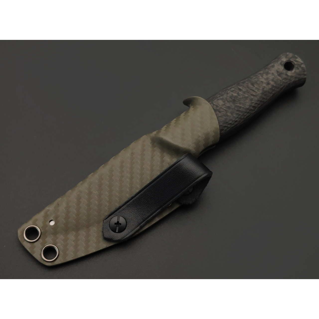 7 ножей нож Колибри гибрид сталь Elmax satin, рукоять Carbon fiber, ножны Kydex olive