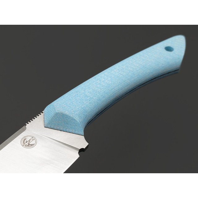 7 ножей нож Джек малый гибрид сталь BG-42 satin, рукоять Micarta light blue & black