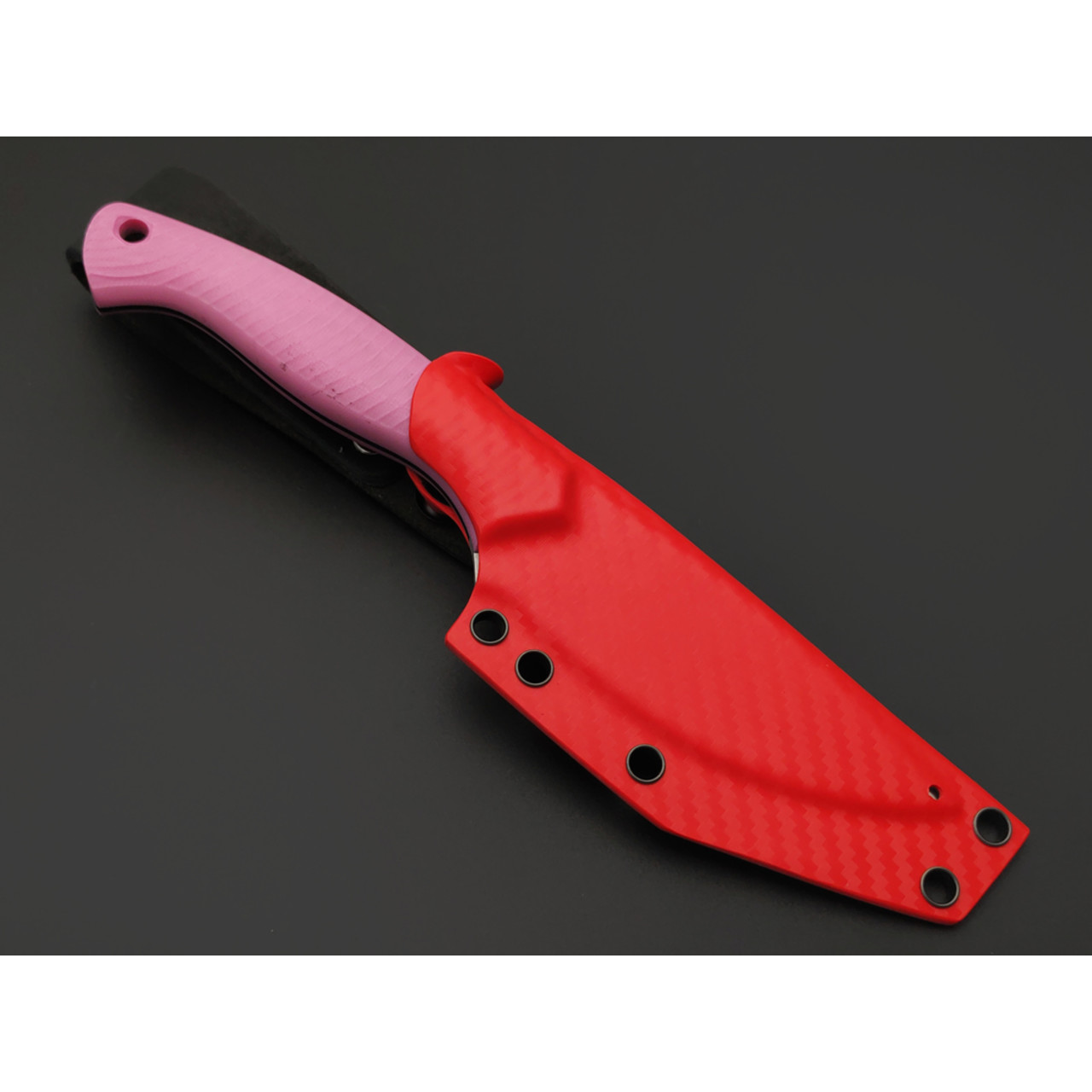 7 ножей нож Пиранья гибрид сталь Aus-10 satin, рукоять G10 pink & black