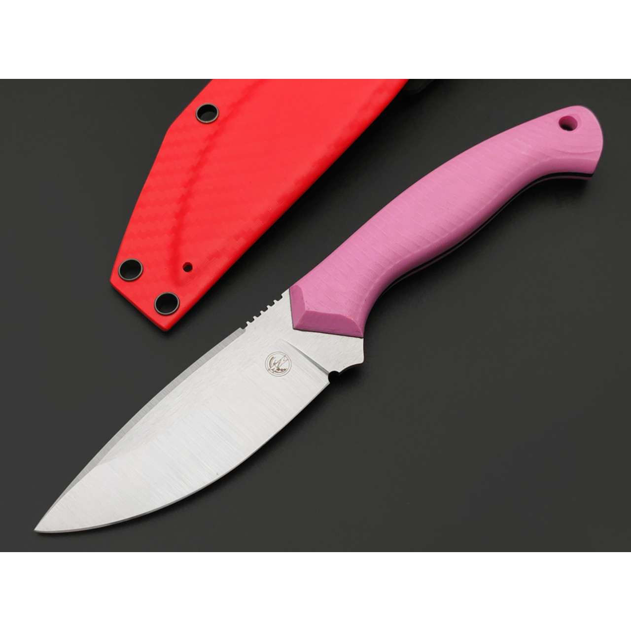 7 ножей нож Пиранья гибрид сталь Aus-10 satin, рукоять G10 pink & black