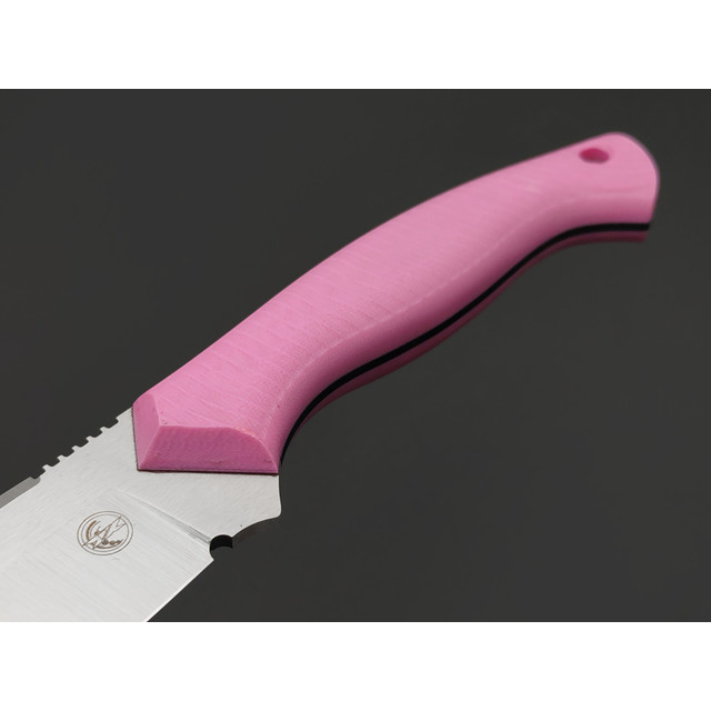 7 ножей нож Пиранья гибрид сталь Aus-10 satin, рукоять G10 pink & black