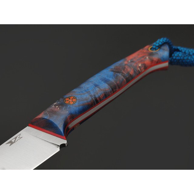 7 ножей нож Компаньон сталь N690 satin, рукоять стаб. Кап клёна, G10 red, мозаичный пин