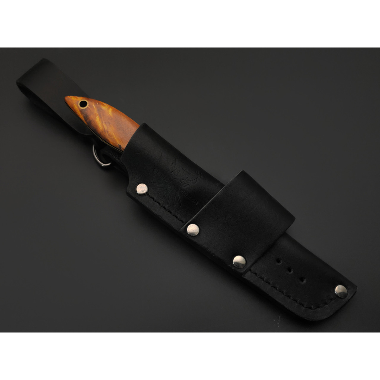 7 ножей нож Канадец сталь PGK satin, рукоять стаб. Кап клёна, G10 yellow & black, мозаичный пин