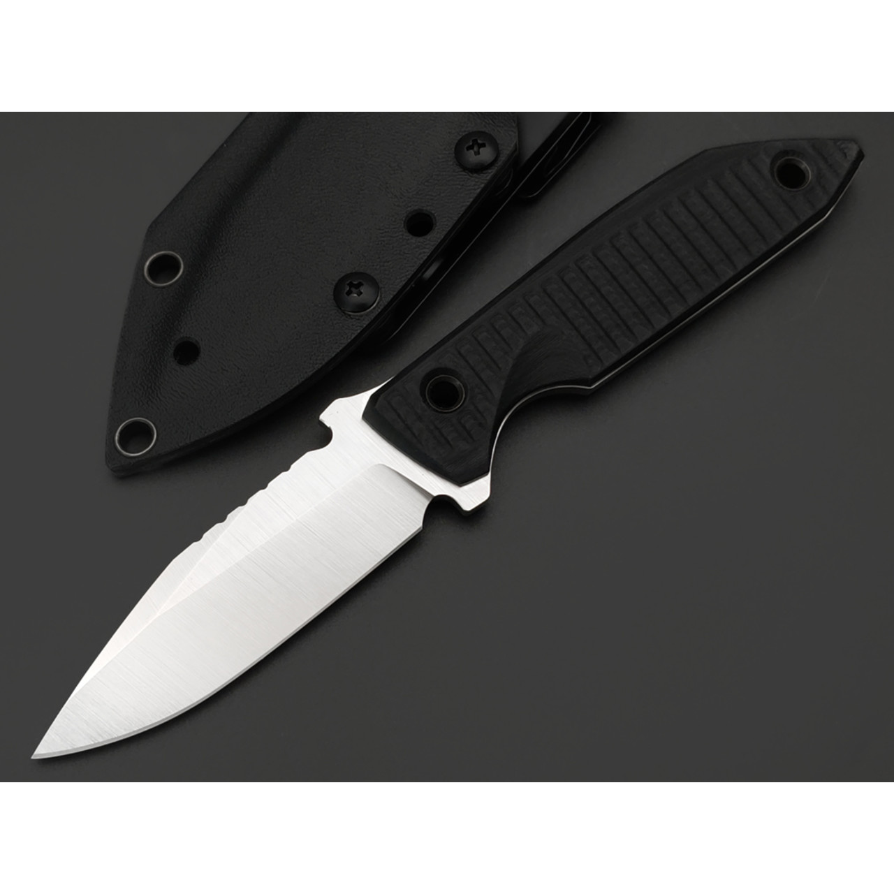 Нож с Котом Зенит сталь Cr12MoV satin, рукоять G10 black, kydex black