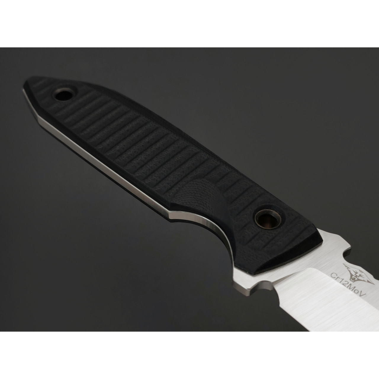 Нож с Котом Зенит сталь Cr12MoV satin, рукоять G10 black, kydex black