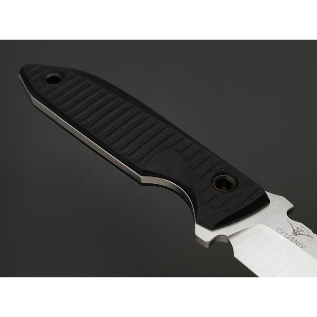 Нож с Котом Зенит сталь Cr12MoV satin, рукоять G10 black, kydex black