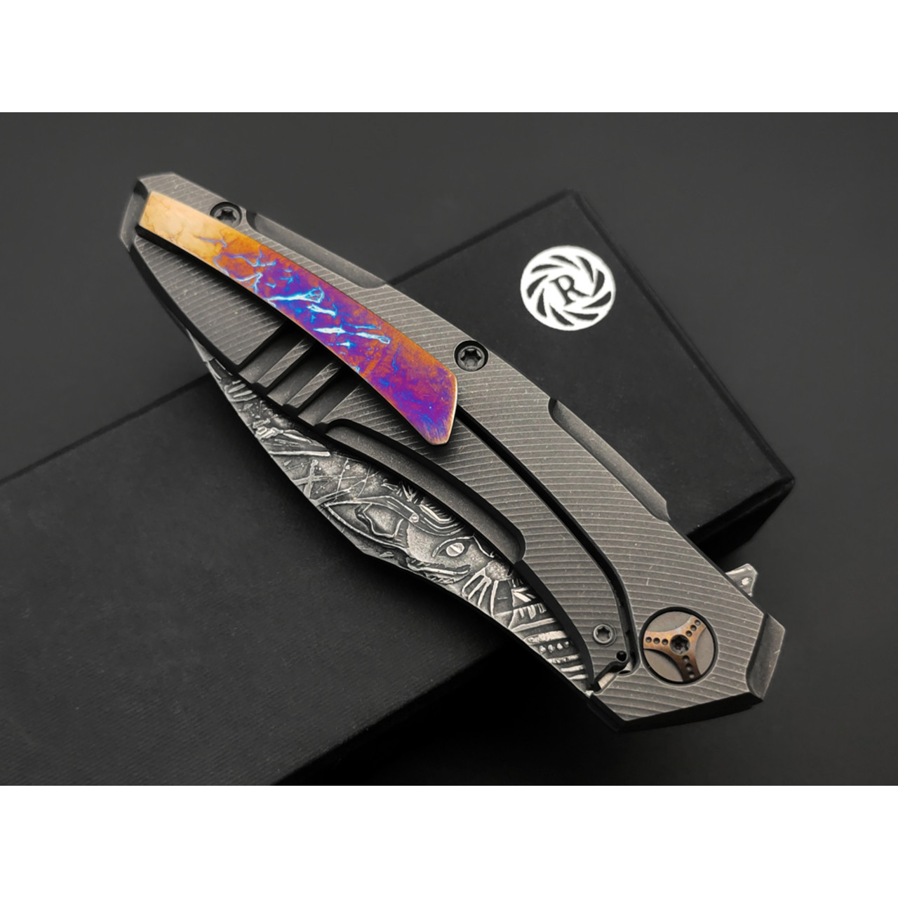 Neyris Knives складной нож Фурия Cats сталь CPM S90V, рукоять Titanium, timaskus, carbon fiber mars walley