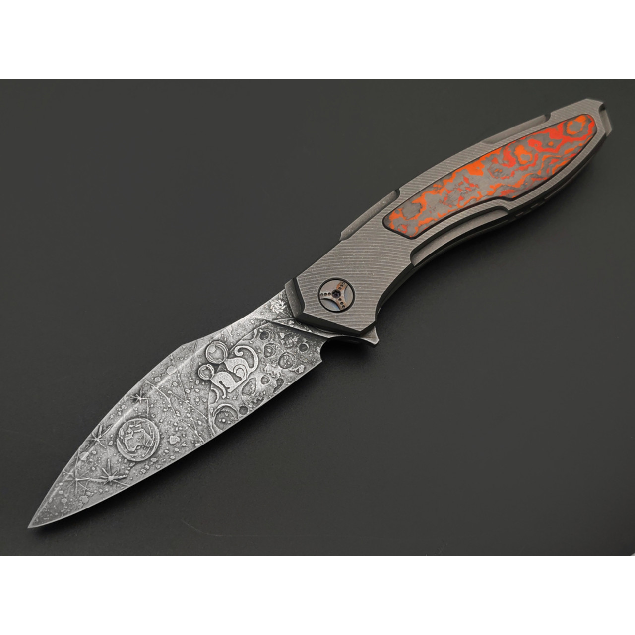 Neyris Knives складной нож Фурия Cats сталь CPM S90V, рукоять Titanium, timaskus, carbon fiber mars walley