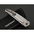 TuoTown складной нож Saira TSR-NS сталь T14N стоунвош, рукоять Titanium TC4 grey