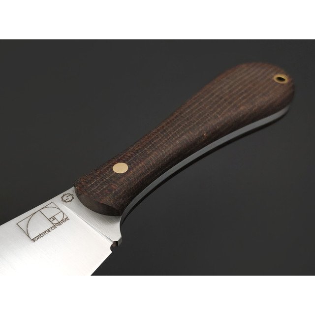 Золотое Сечение нож Веспа-Магнум сталь VG-10 satin, спуски конвекс, рукоять Micarta brown, латунь