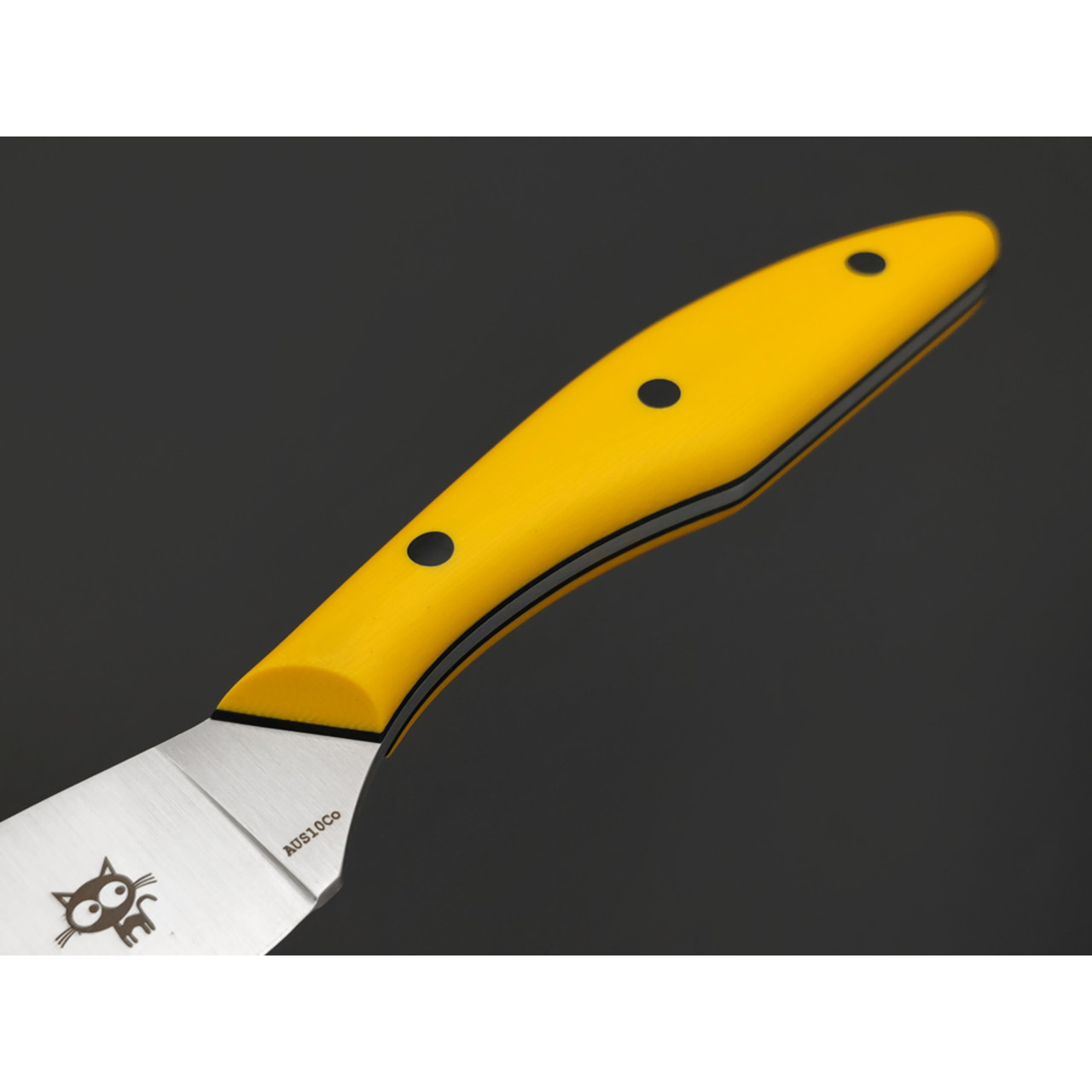 Золотое Сечение нож Загадочная Лагерта - Котики, сталь Aus-10Co satin, рукоять G10 yellow black