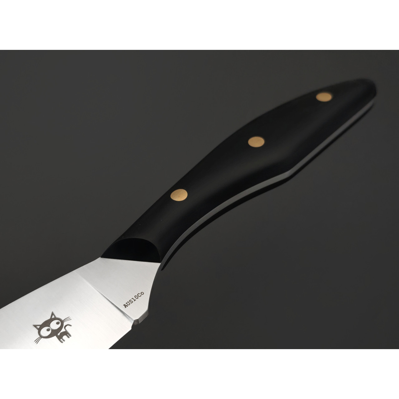 Золотое Сечение нож Загадочная Лагерта - Котики, сталь Aus-10Co satin, спуски конвекс, рукоять G10 black, латунь
