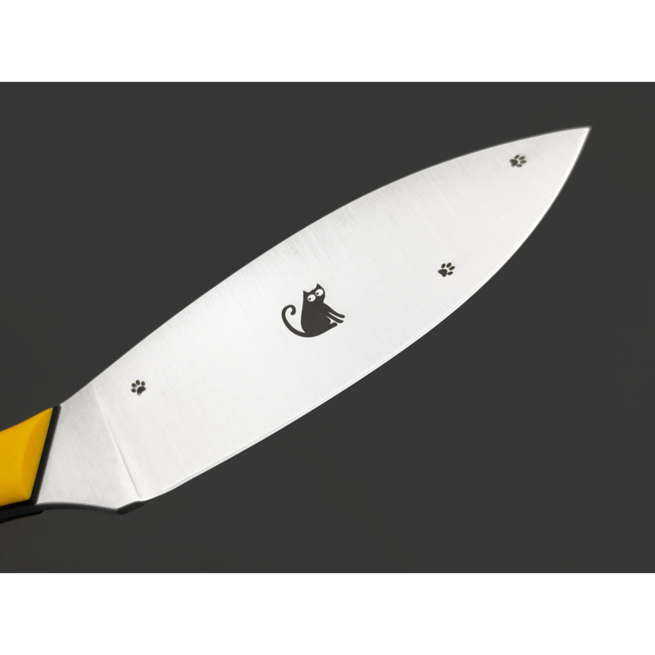 Золотое Сечение нож Канадский мини - Котики, сталь Aus-10Co satin, рукоять G10 yellow & black