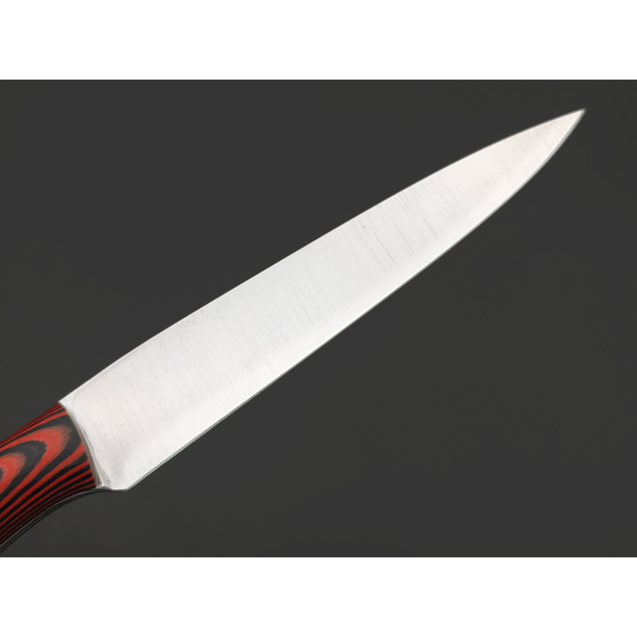 Платонов Д.Г. нож кухонный овощной ЦМ сталь Aus-10Co сатин, рукоять G10 black & red