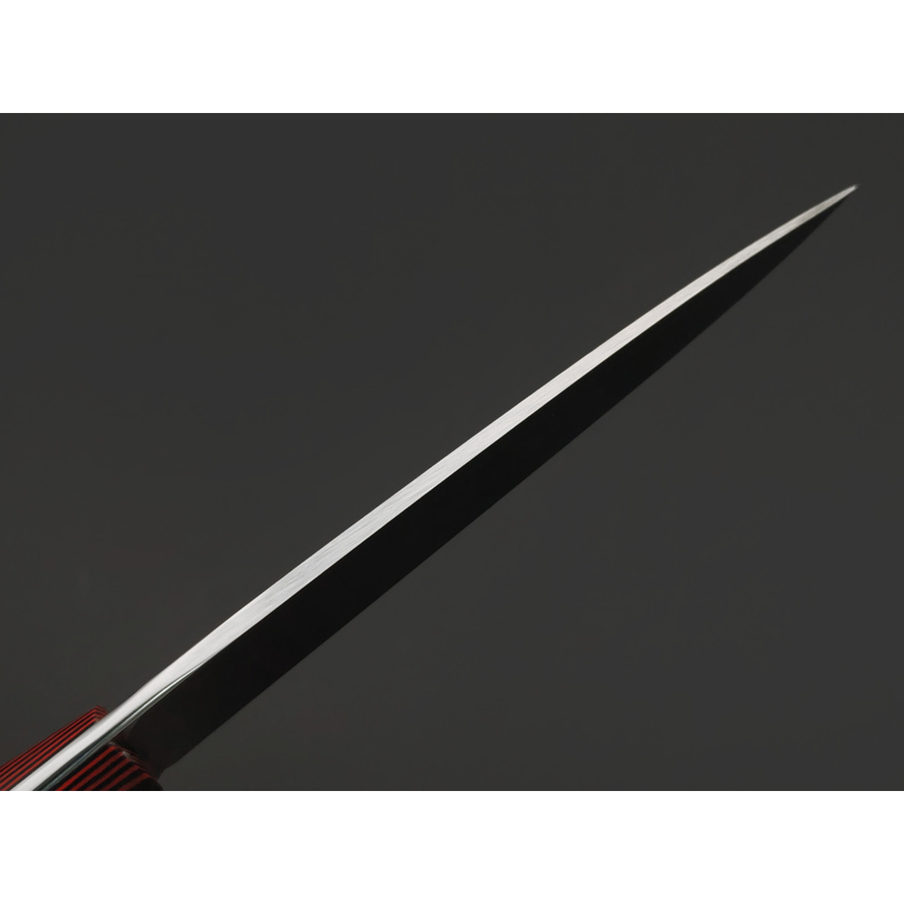 Платонов Д.Г. нож кухонный овощной ЦМ сталь Aus-10Co сатин, рукоять G10 black & red