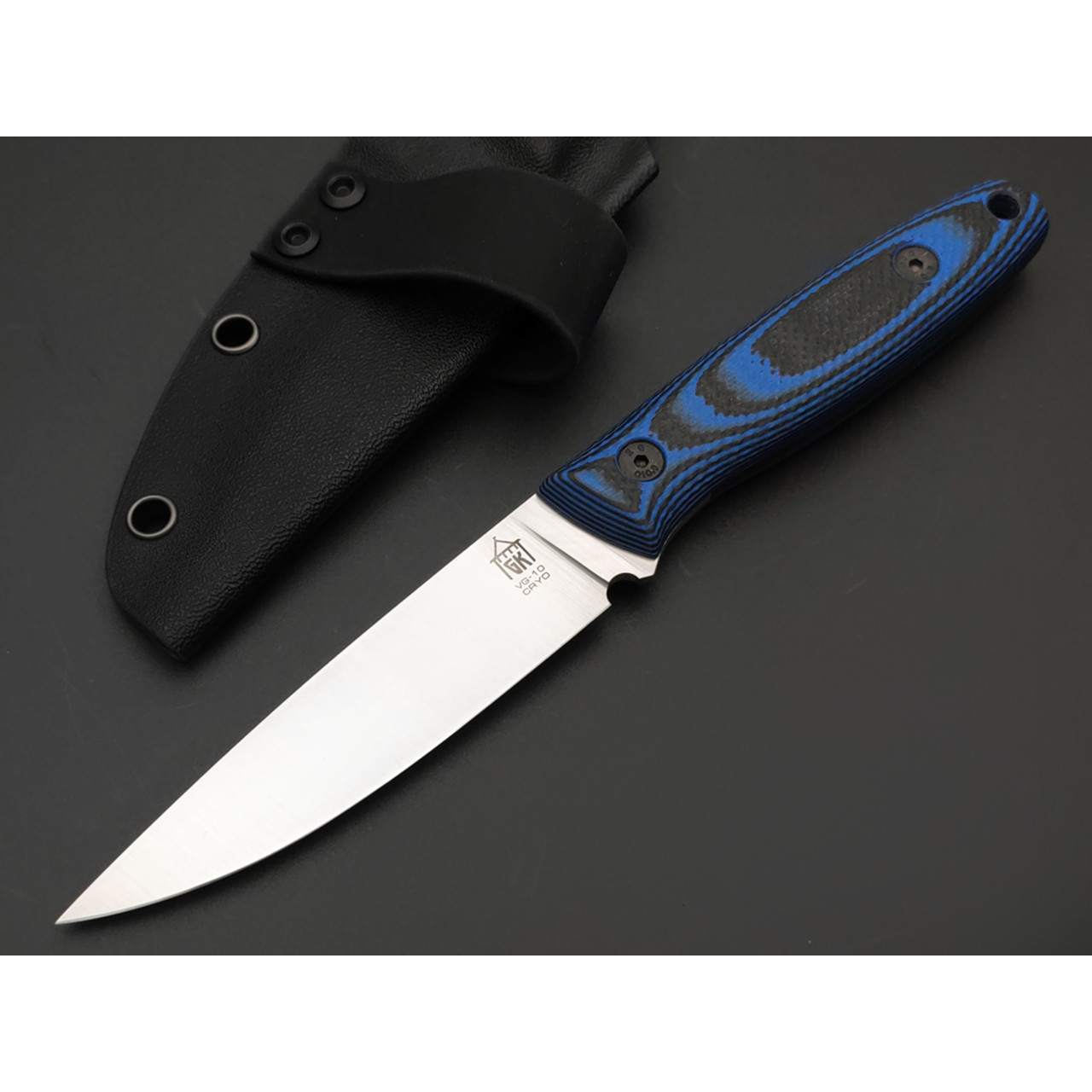 Град Горький нож Оса сталь VG-10 полировка, рукоять G10 black & blue