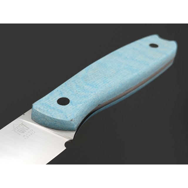 Град Горький нож Шейный сталь VG-10 satin, рукоять Micarta light blue jeans