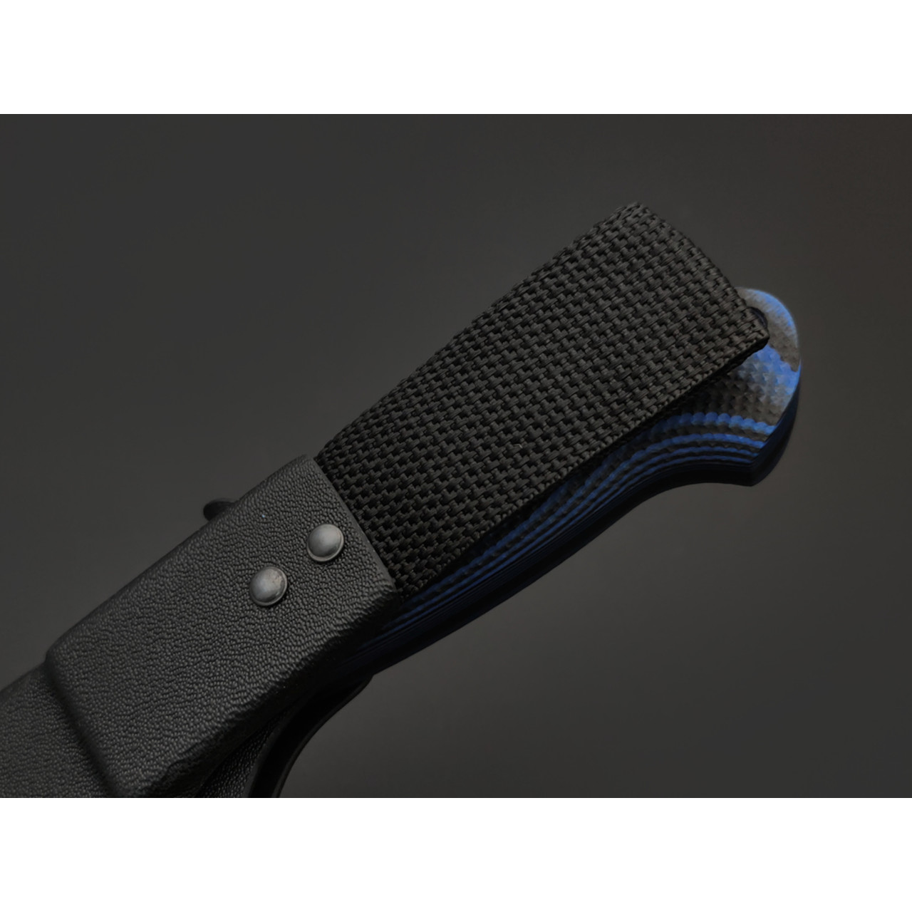 Град Горький нож Стрела сталь PGK bead blast, рукоять G10 black & blue