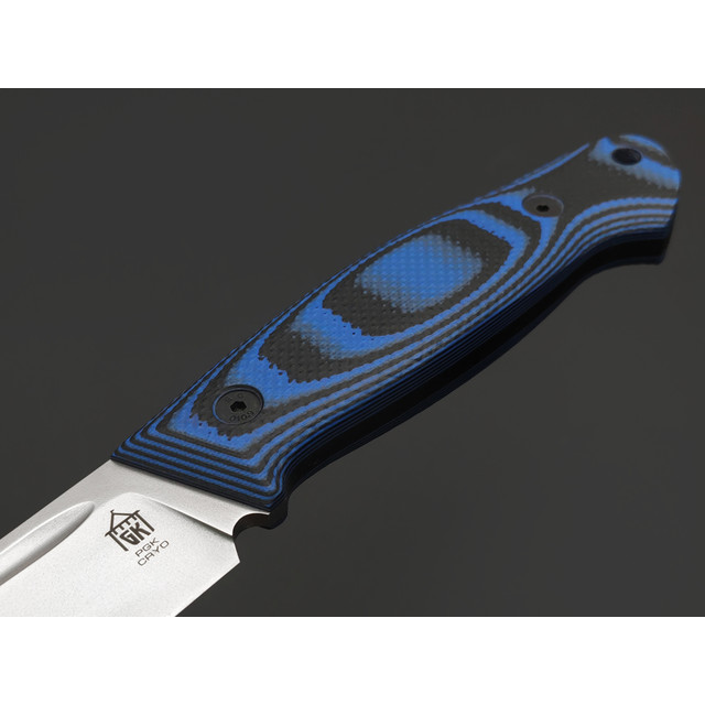 Град Горький нож Стрела сталь PGK bead blast, рукоять G10 black & blue