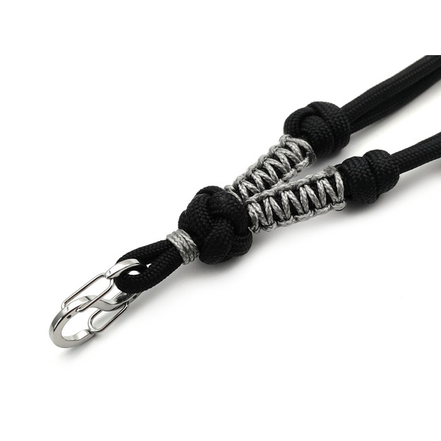 Подвес ОрЛина с карабином - Black 550 & Microcord Grey