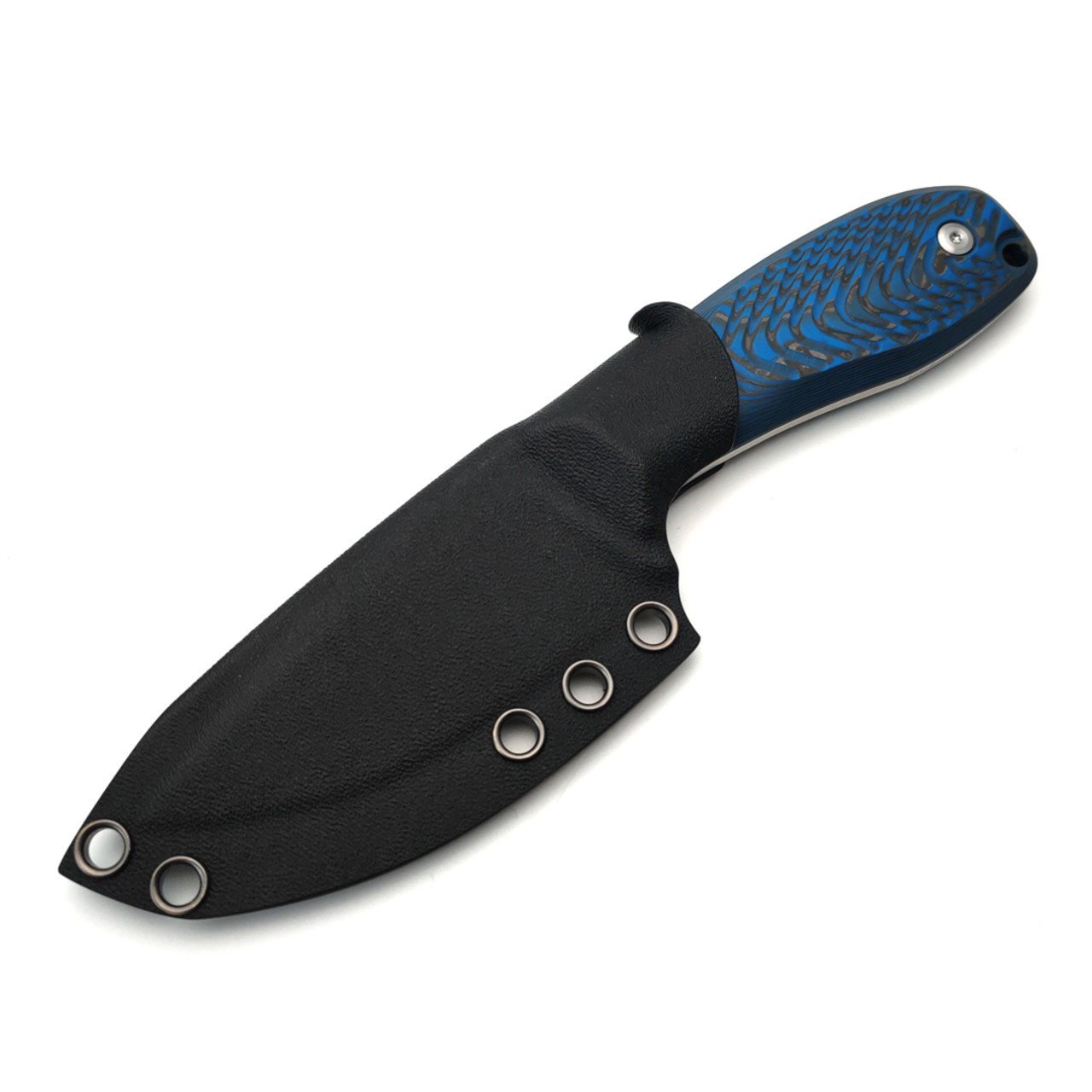 BRK нож Имбирь сталь Elmax блэквош, рукоять Carbon fiber custom deep blue
